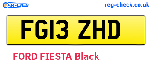 FG13ZHD are the vehicle registration plates.