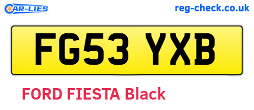 FG53YXB are the vehicle registration plates.