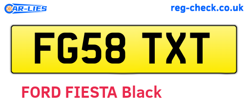 FG58TXT are the vehicle registration plates.