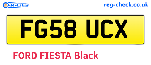 FG58UCX are the vehicle registration plates.