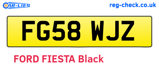 FG58WJZ are the vehicle registration plates.