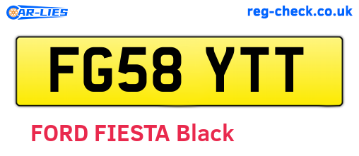 FG58YTT are the vehicle registration plates.