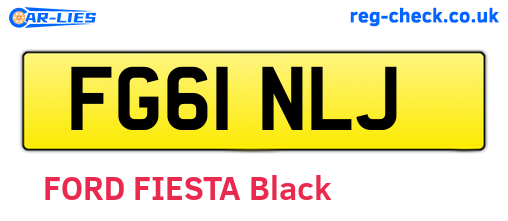 FG61NLJ are the vehicle registration plates.