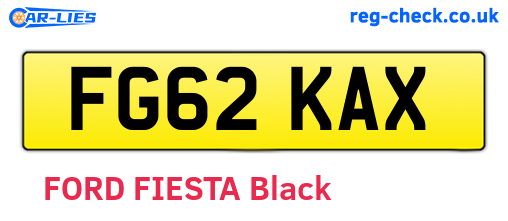 FG62KAX are the vehicle registration plates.