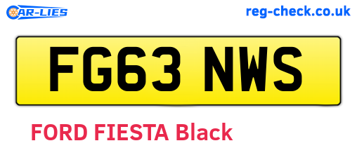 FG63NWS are the vehicle registration plates.