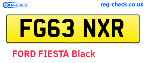 FG63NXR are the vehicle registration plates.