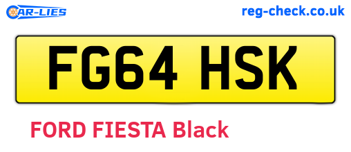 FG64HSK are the vehicle registration plates.