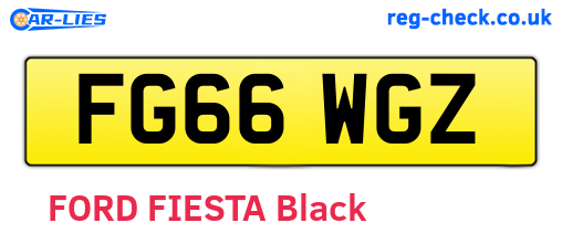 FG66WGZ are the vehicle registration plates.