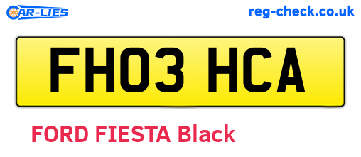 FH03HCA are the vehicle registration plates.