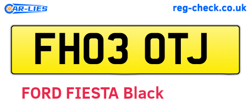 FH03OTJ are the vehicle registration plates.
