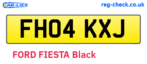 FH04KXJ are the vehicle registration plates.