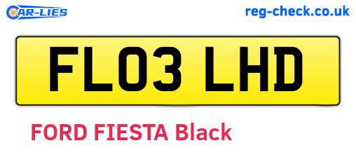 FL03LHD are the vehicle registration plates.