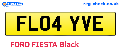 FL04YVE are the vehicle registration plates.