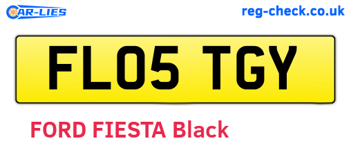 FL05TGY are the vehicle registration plates.