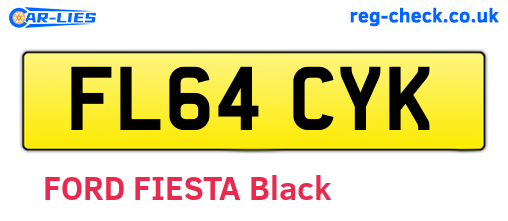 FL64CYK are the vehicle registration plates.