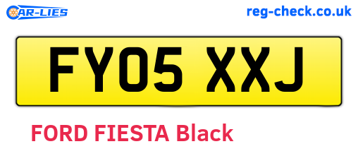 FY05XXJ are the vehicle registration plates.
