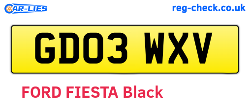 GD03WXV are the vehicle registration plates.