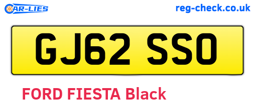 GJ62SSO are the vehicle registration plates.