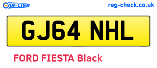 GJ64NHL are the vehicle registration plates.