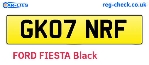 GK07NRF are the vehicle registration plates.