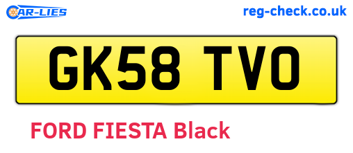 GK58TVO are the vehicle registration plates.