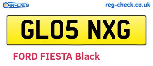 GL05NXG are the vehicle registration plates.