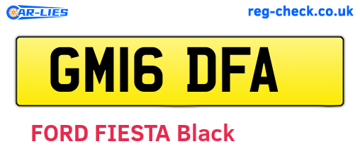 GM16DFA are the vehicle registration plates.