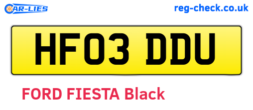 HF03DDU are the vehicle registration plates.