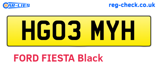 HG03MYH are the vehicle registration plates.