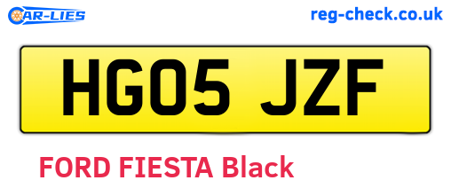 HG05JZF are the vehicle registration plates.