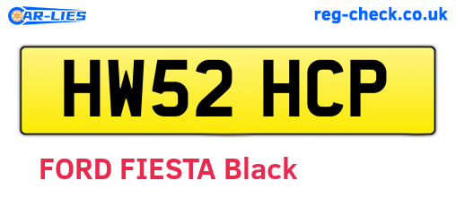 HW52HCP are the vehicle registration plates.
