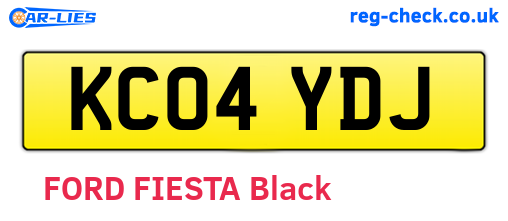 KC04YDJ are the vehicle registration plates.