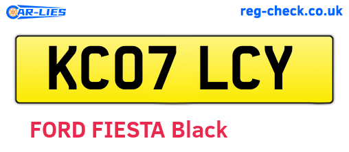 KC07LCY are the vehicle registration plates.