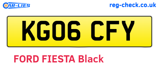 KG06CFY are the vehicle registration plates.
