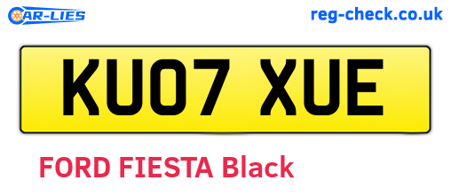 KU07XUE are the vehicle registration plates.