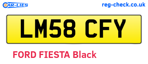 LM58CFY are the vehicle registration plates.
