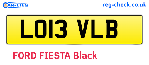 LO13VLB are the vehicle registration plates.