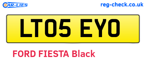 LT05EYO are the vehicle registration plates.