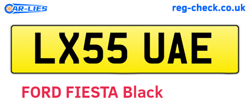 LX55UAE are the vehicle registration plates.