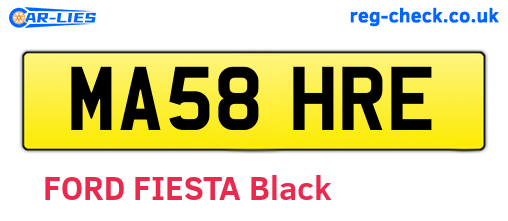 MA58HRE are the vehicle registration plates.