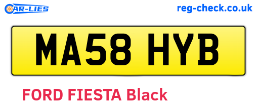 MA58HYB are the vehicle registration plates.