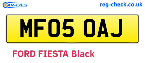 MF05OAJ are the vehicle registration plates.