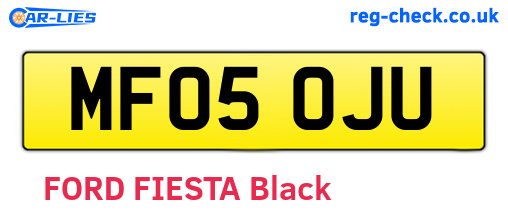 MF05OJU are the vehicle registration plates.