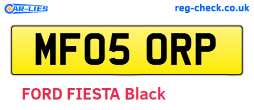 MF05ORP are the vehicle registration plates.