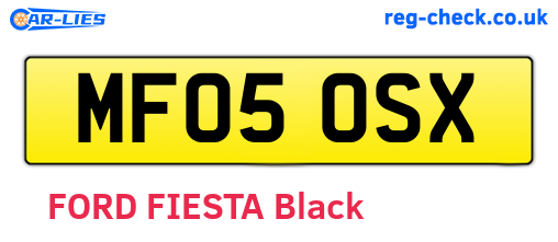 MF05OSX are the vehicle registration plates.