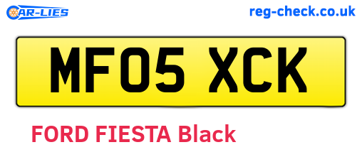 MF05XCK are the vehicle registration plates.