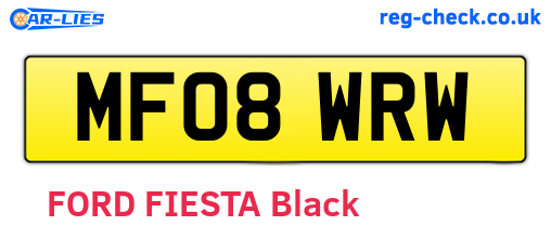 MF08WRW are the vehicle registration plates.