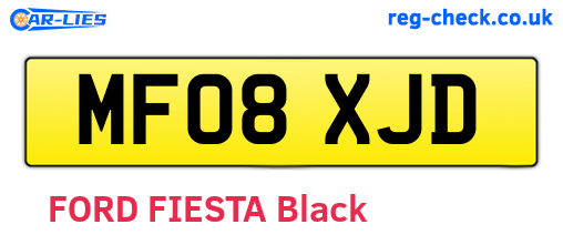 MF08XJD are the vehicle registration plates.