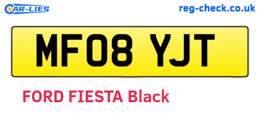 MF08YJT are the vehicle registration plates.