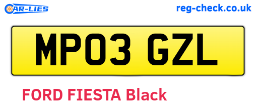 MP03GZL are the vehicle registration plates.
